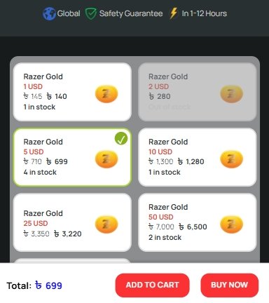Sticky Add to Cart and Buy Now bar displayed on a single product page (Mobile View)