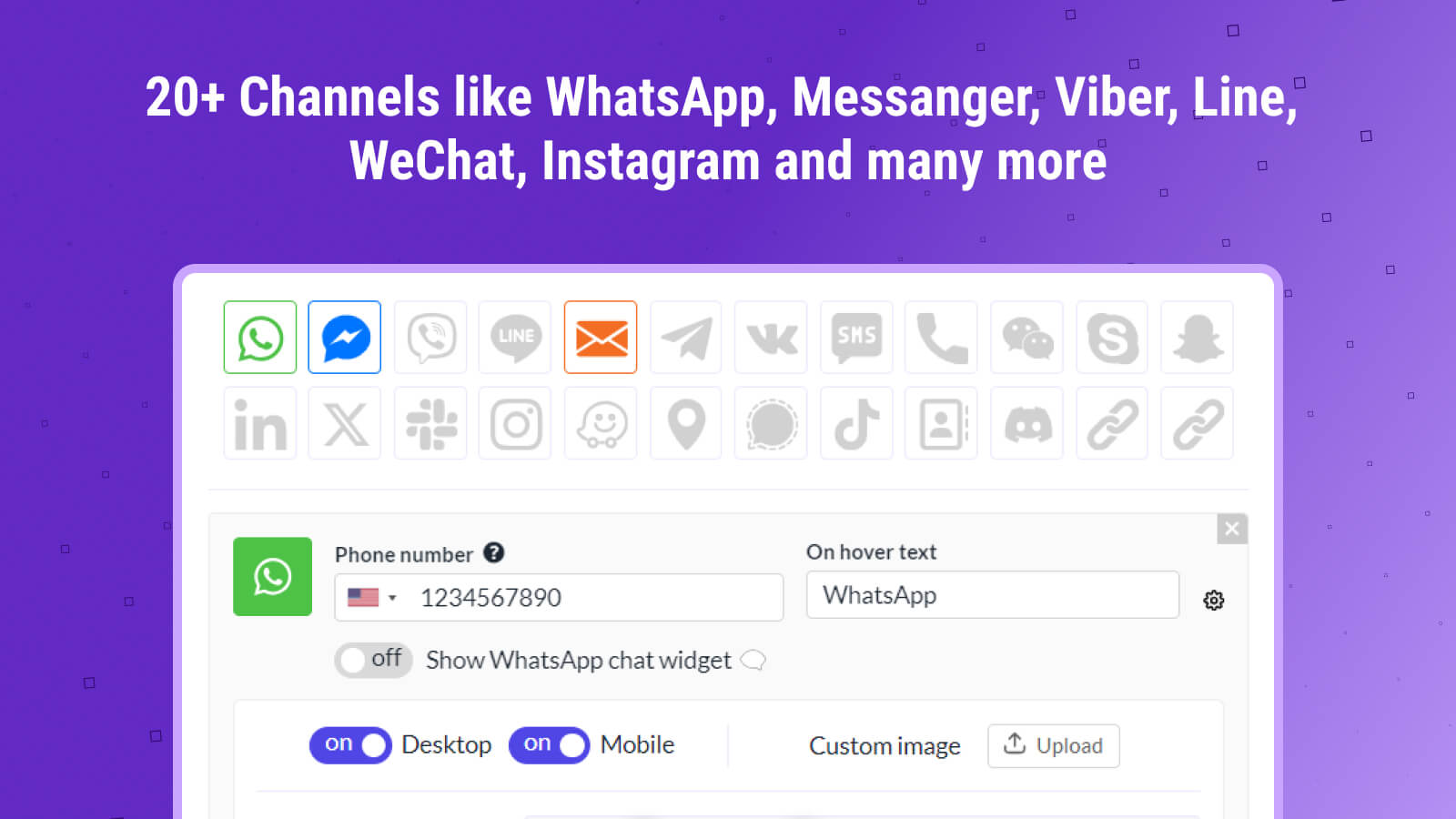 Select pages where you like to show sticky chat widget