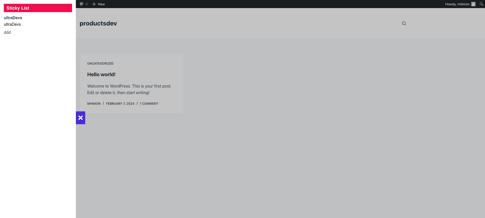Frontend View