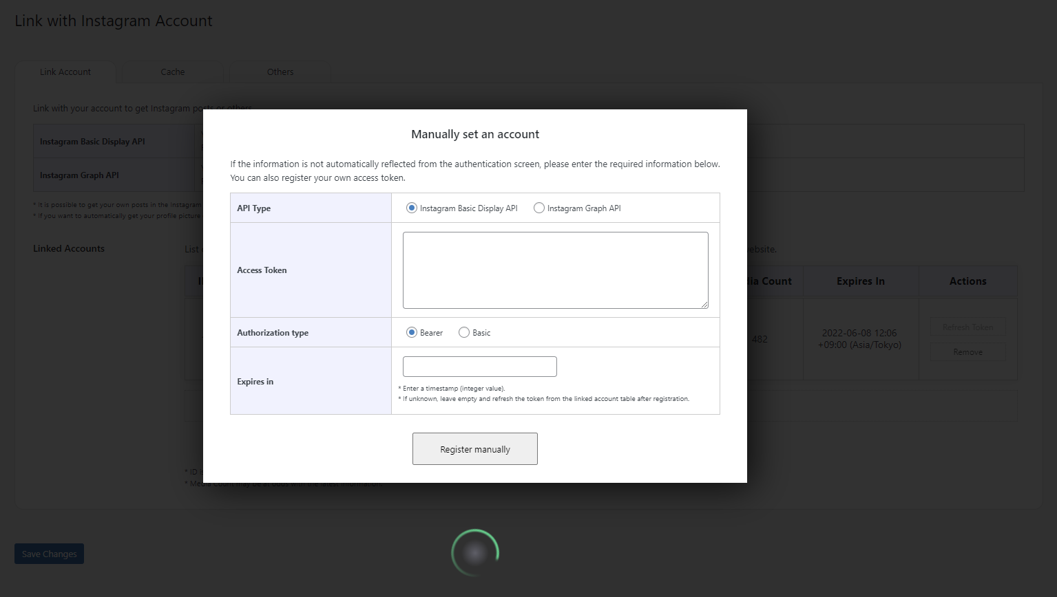 Manually Set an Account