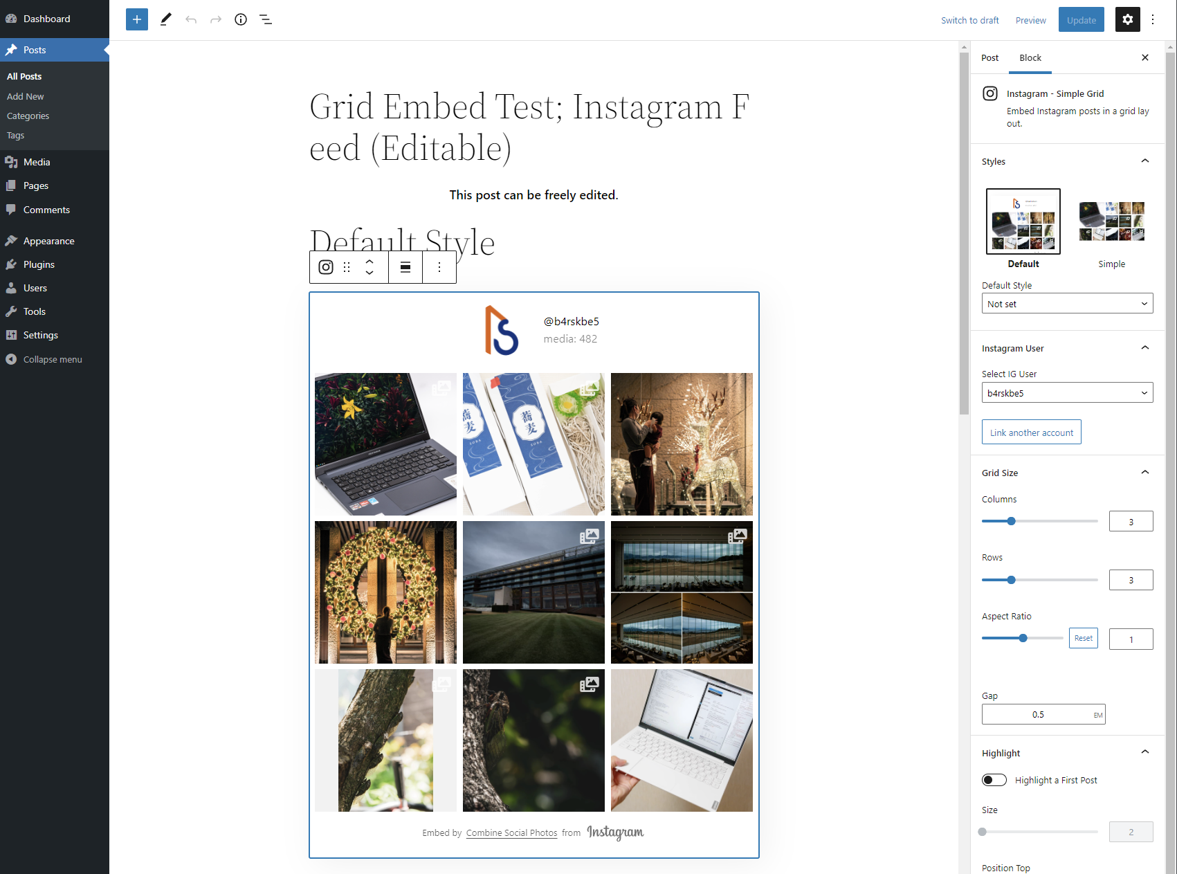 Block; Simple Grid