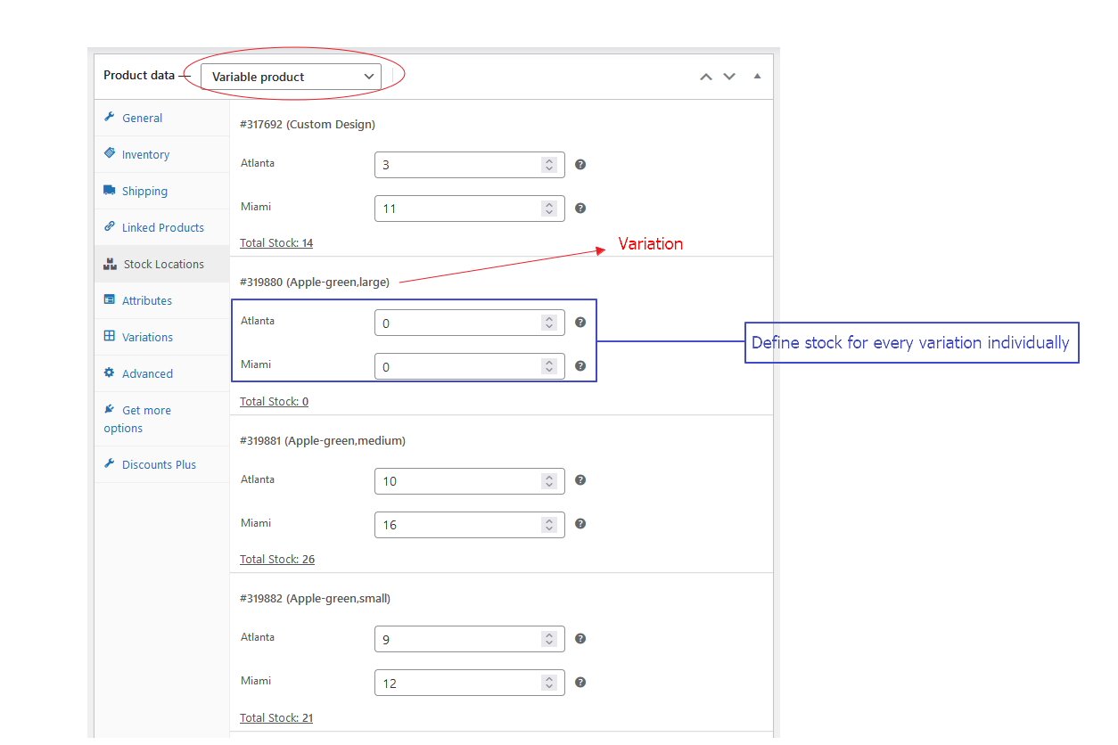 Allow customers to select location in variable products