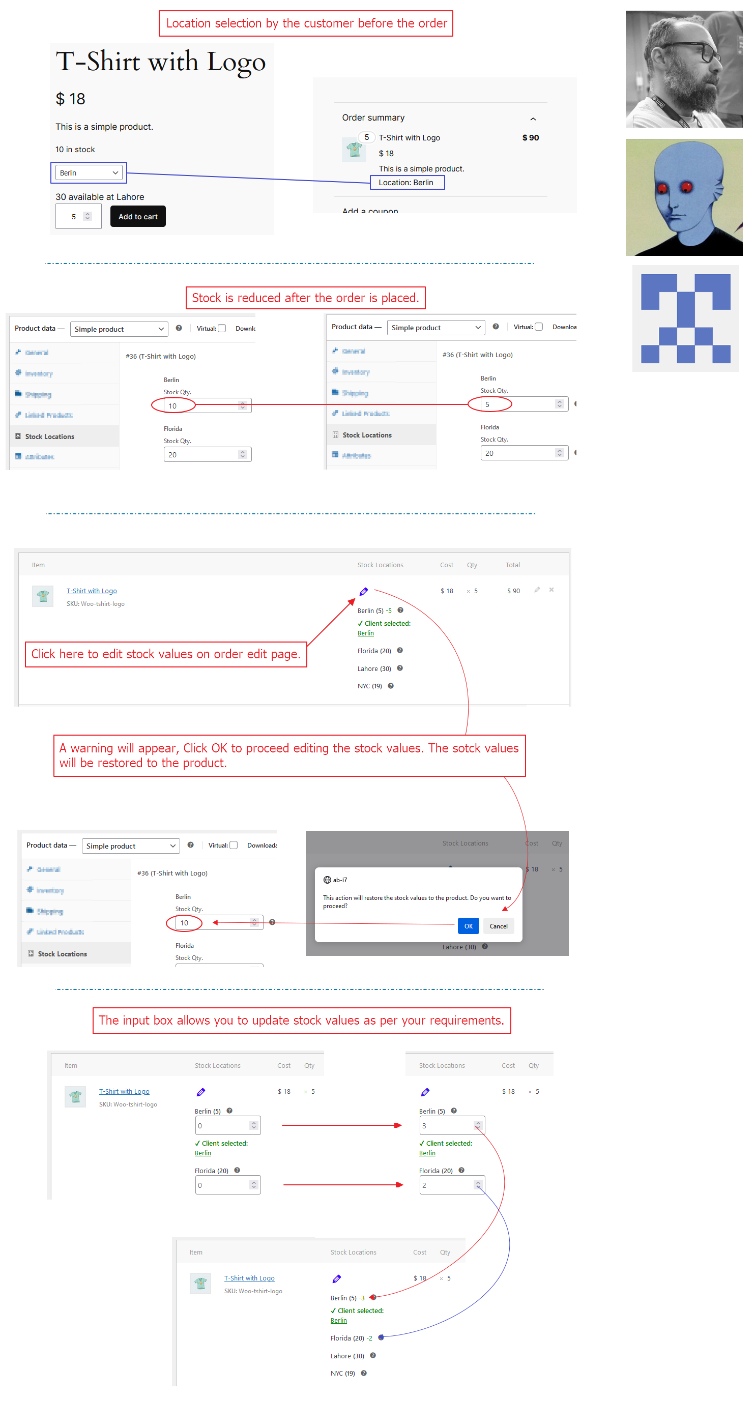 Allow customers to select location in simple products
