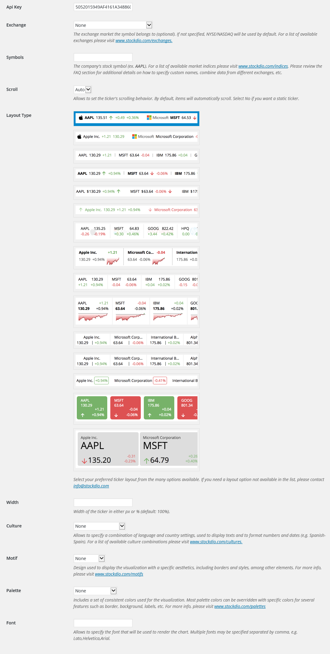 Stockdio toolbar integration with easy to use dialog.