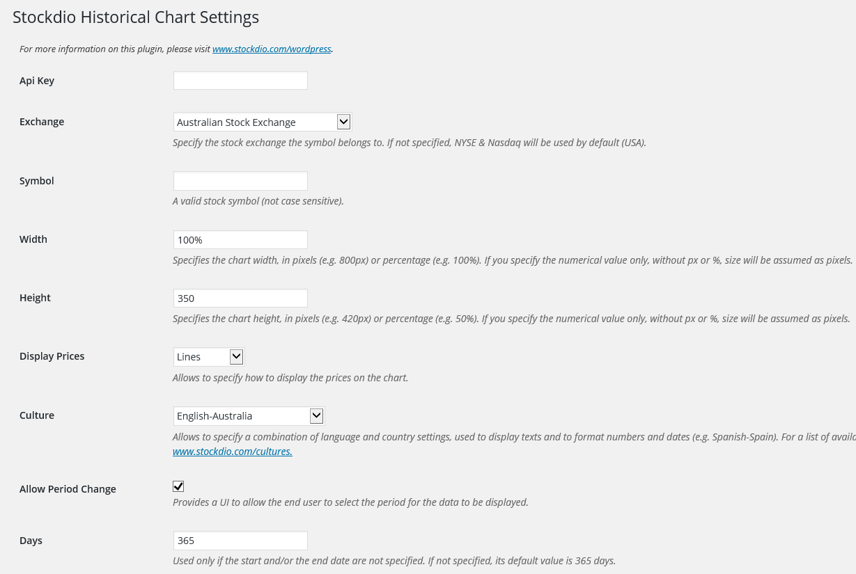Settings page.