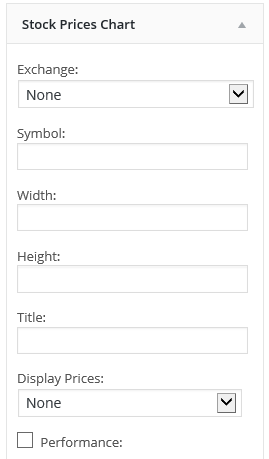 Stock Prices Chart widget dialog.
