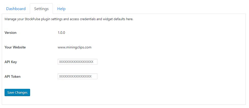Settings Page.