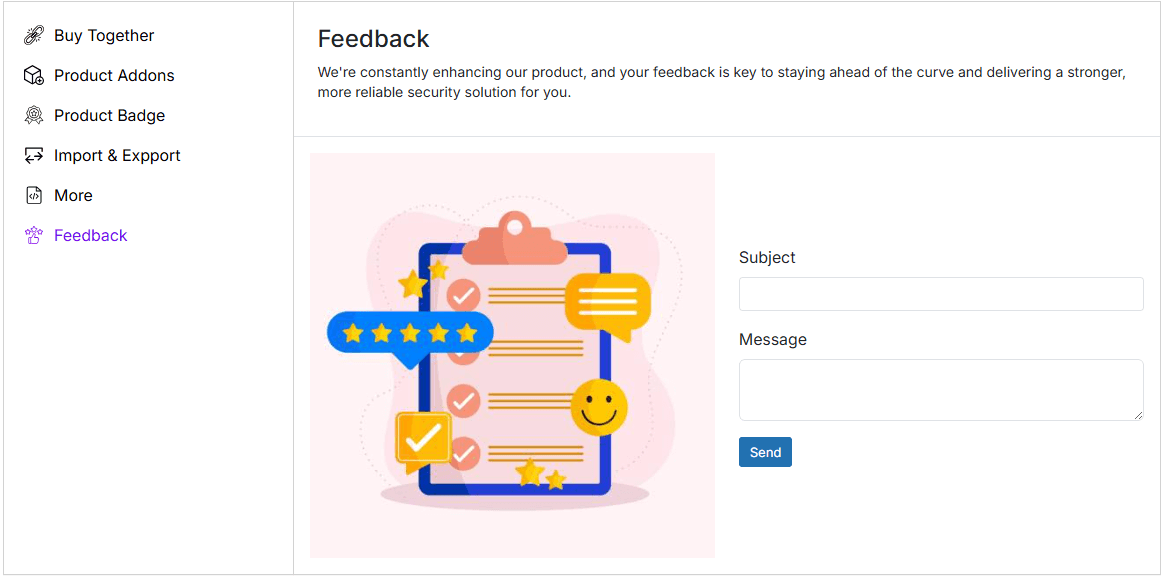 Feedback page.