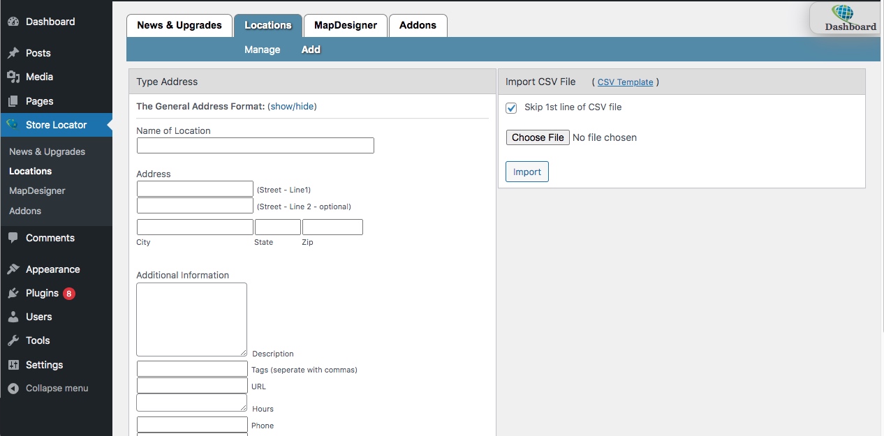 Add Locations: Once You Add a Location, it is Automatically Given Coordinates