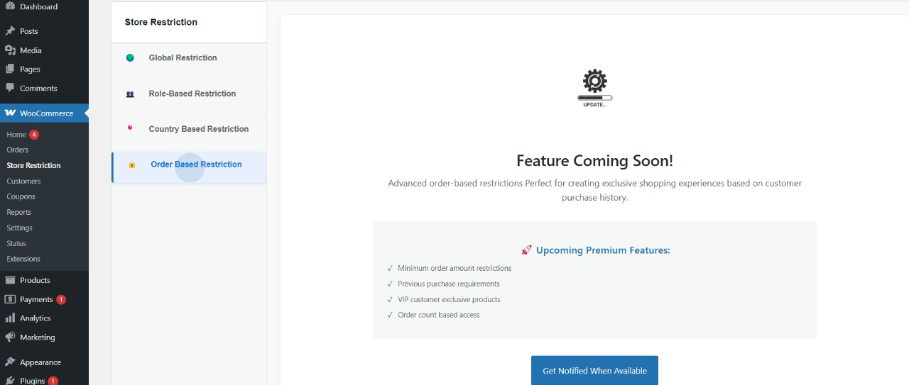 Order‑based restrictions – Coming soon