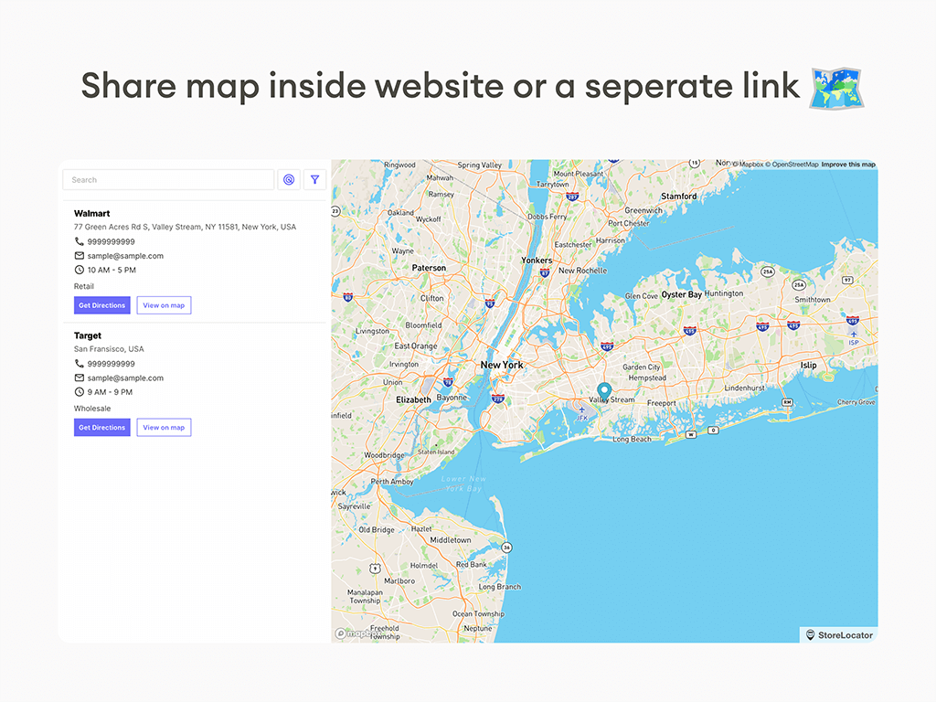 Share the map inside the website or use a separate link.