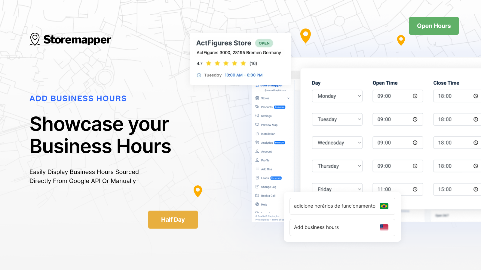 Showcase your business hours