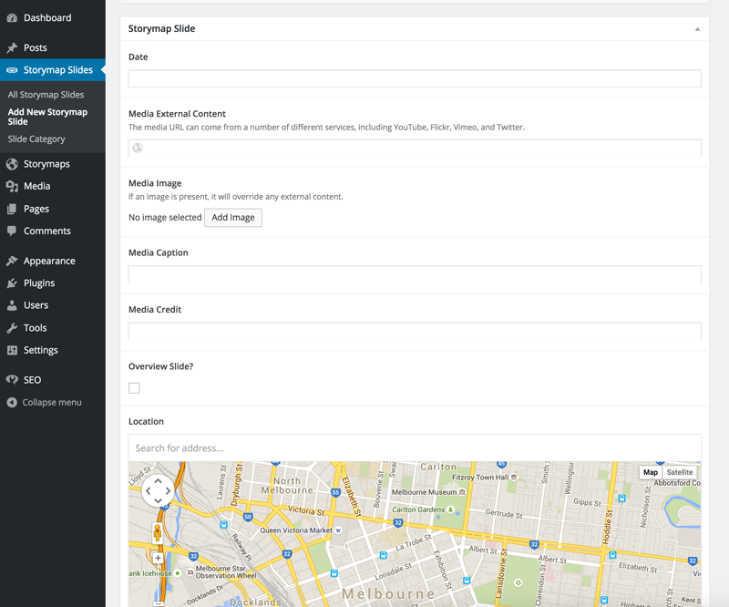 Add new StoryMap Slide Screen