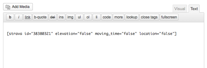 Adding the shortcode