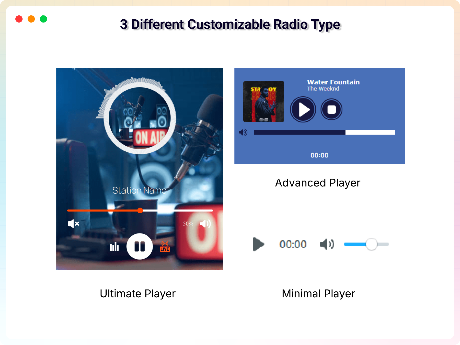3 Different Customizable Radio Type