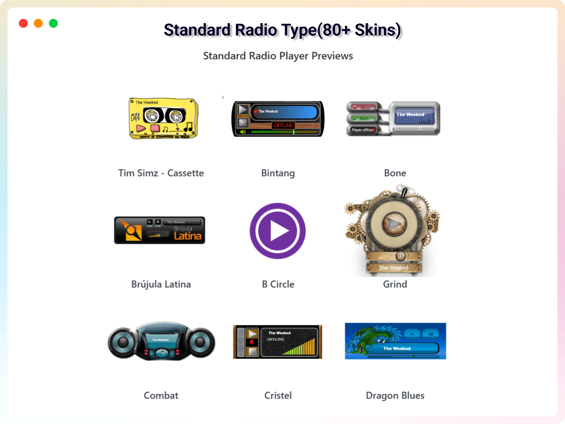 Standard Radio Type(80+ Radio Skins)