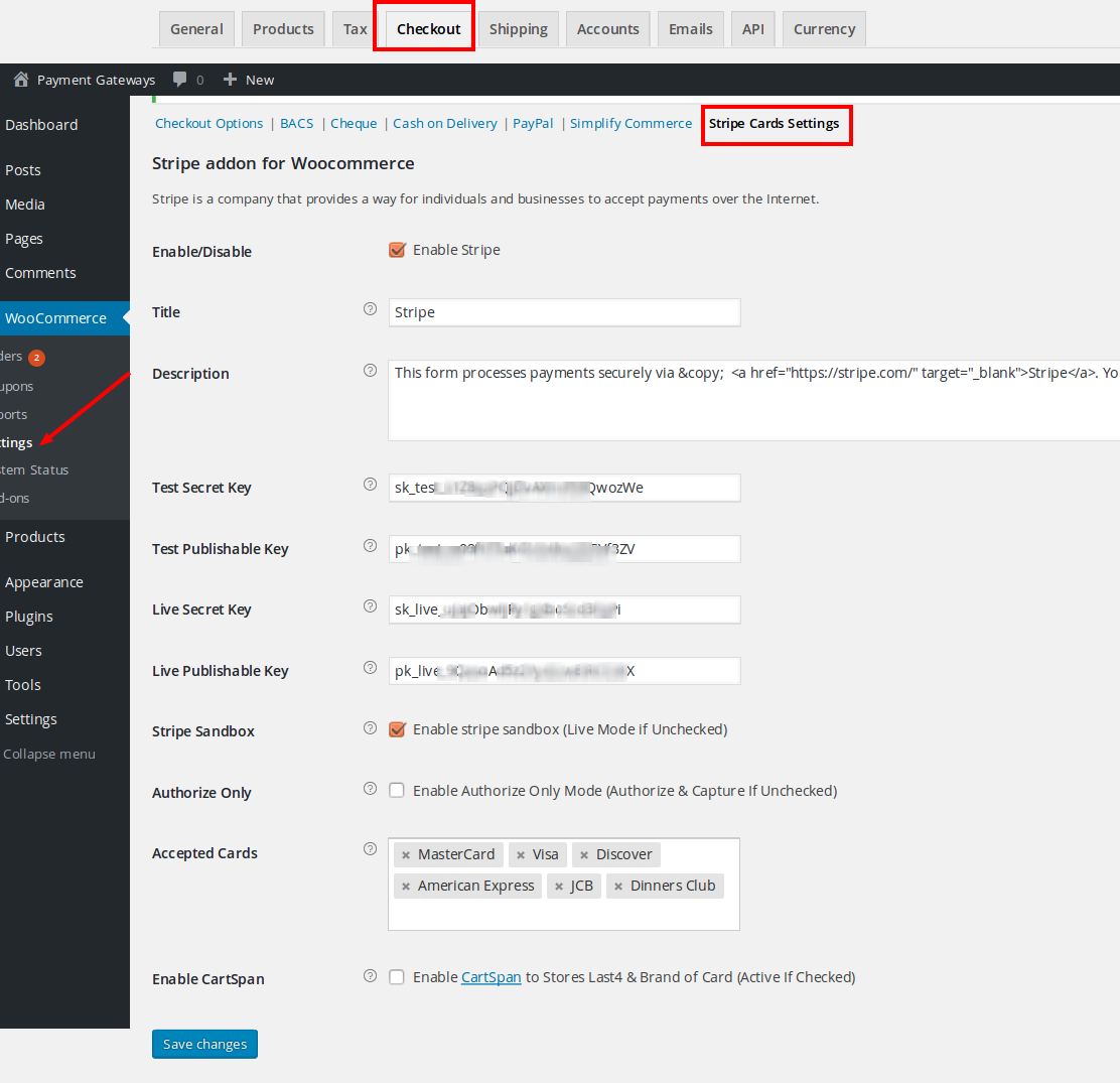 Screenshot 2 - Admin Settings of Addon