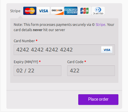 Screenshot 3 - Checkout Page Form