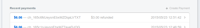 Screenshot 6 - This shows how refund appears on stripe dashboard