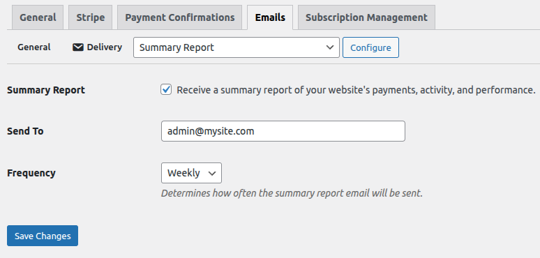 Payment form settings: Stripe Checkout options