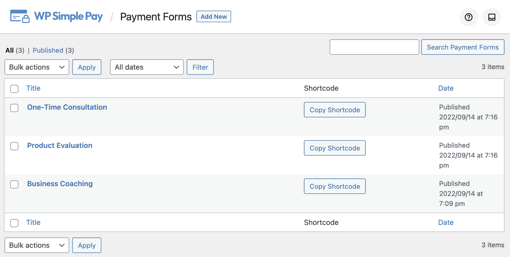 Global payment form settings: Currency