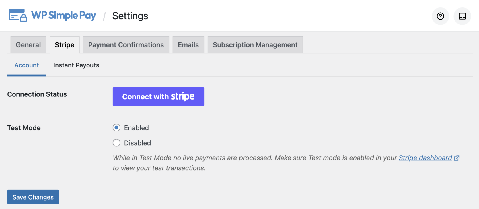 Global payment form settings: Payment confirmation details