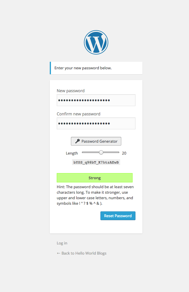 The fields are filled in automatically and the user is prompted to save their new password.