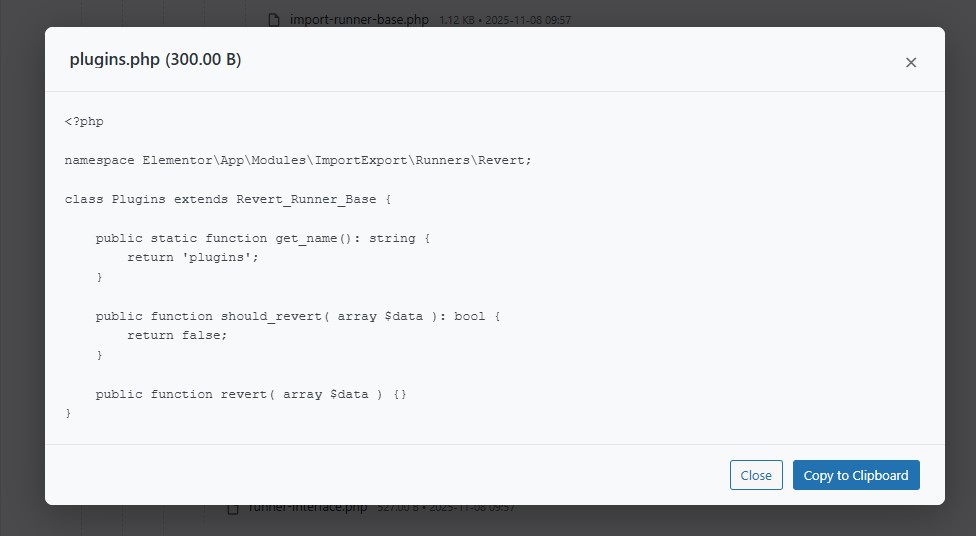 File viewer modal with syntax highlighting
