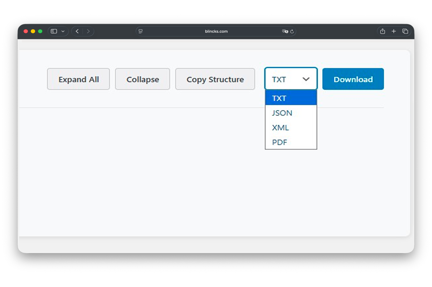 Export options including PDF format