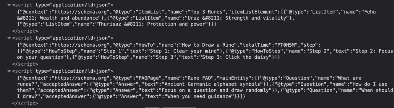 JSON-LD in Source — Valid Schema.org markup in footer