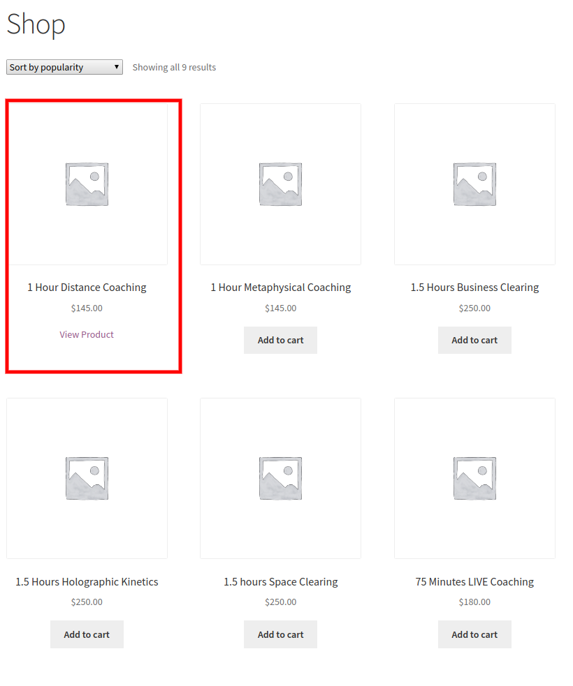 Frontend - Product listing page in action