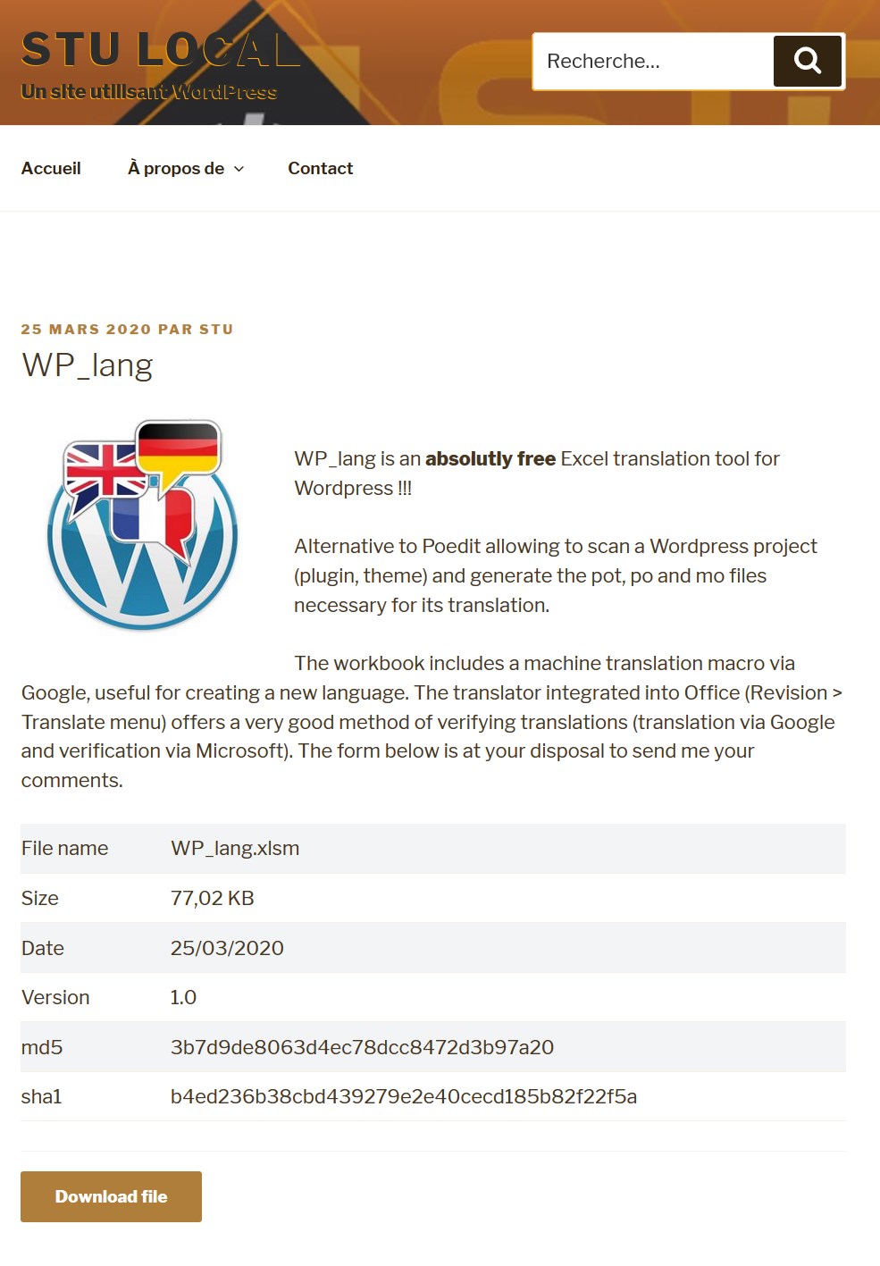 Download file page created.