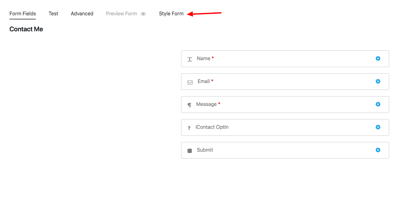 Style Form button is visible after plugin activation