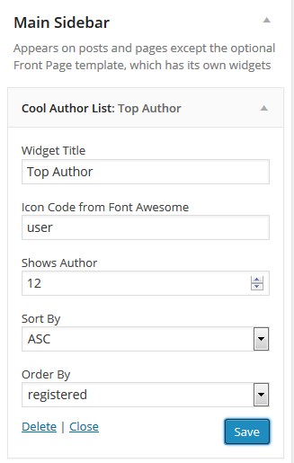 Widget box in settings.