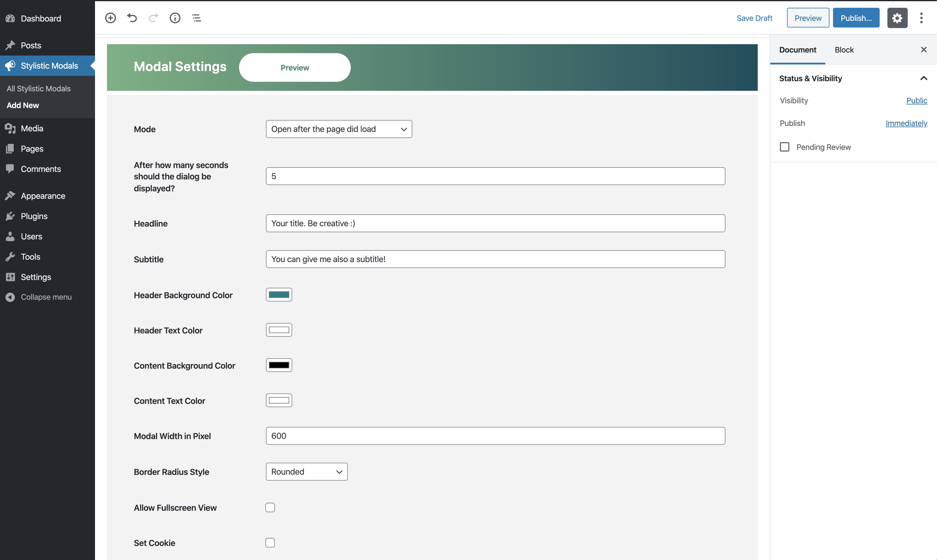 You have different options to display your dialog