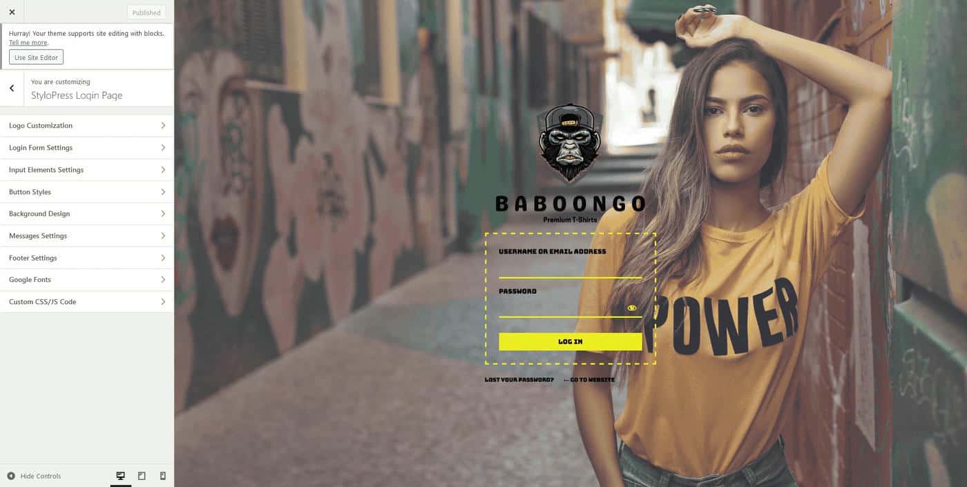 WordPress Login Page Design Template 4.