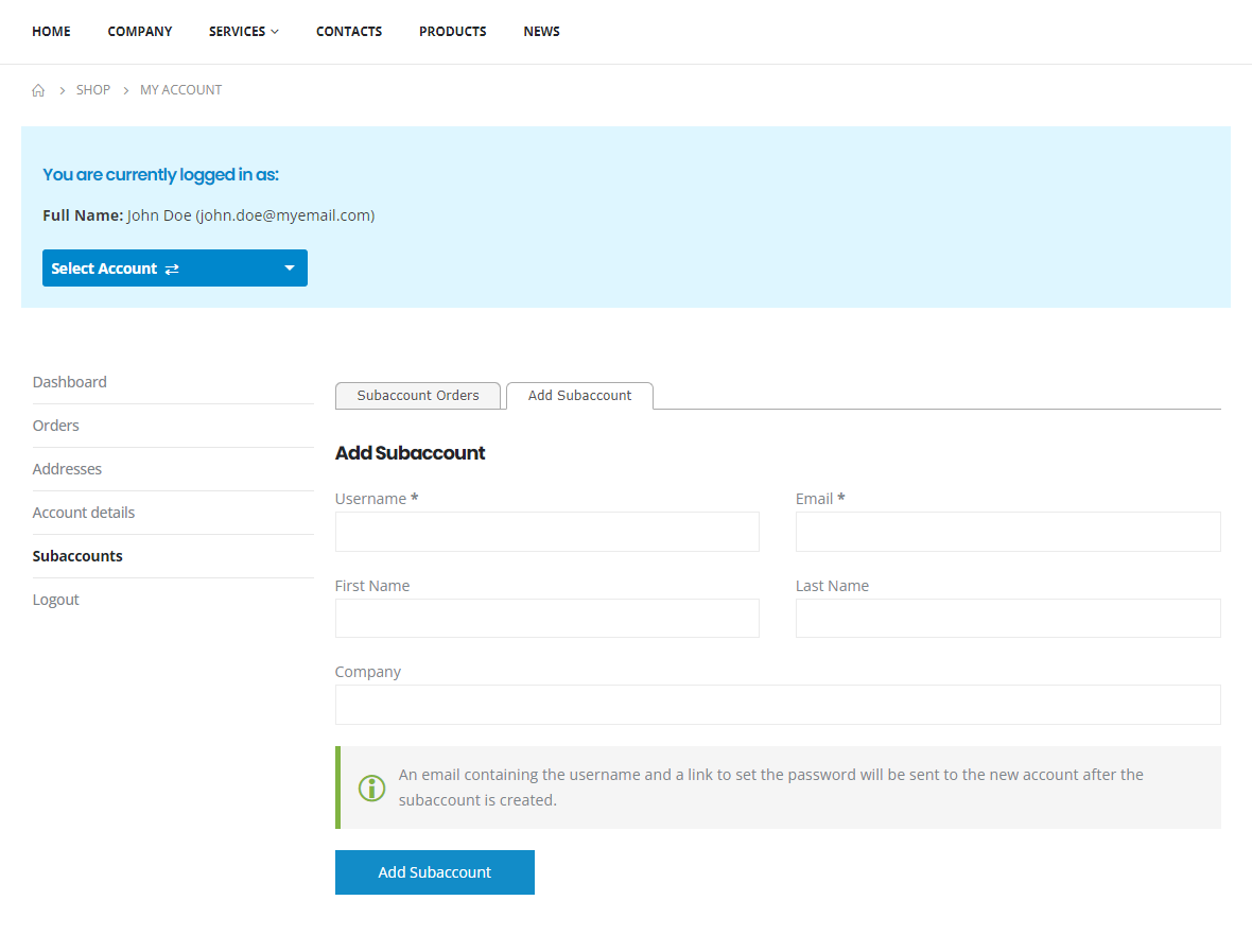 My Account - Orders