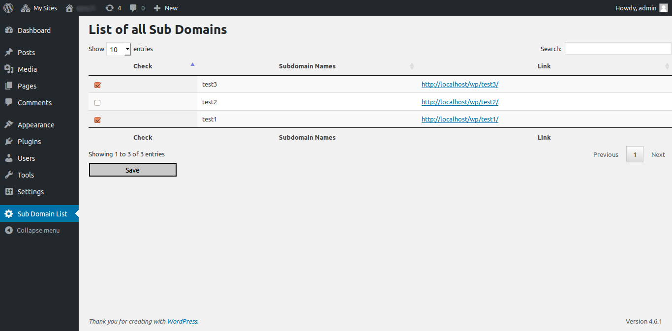 Admin Screenshot