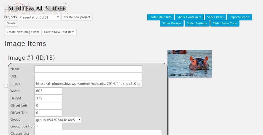 Simple AL Slider admin page 4.