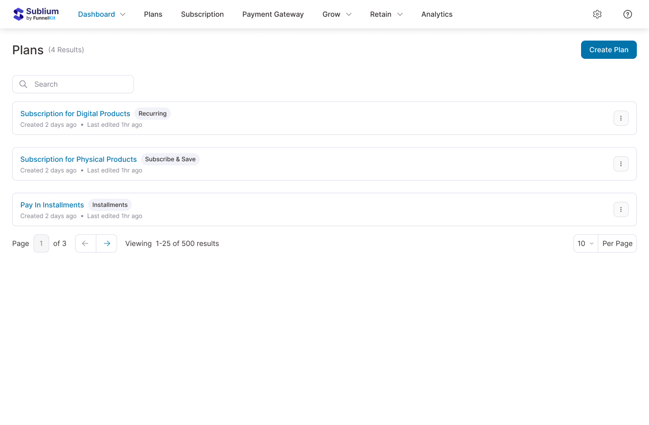 Create flexible subscription plans