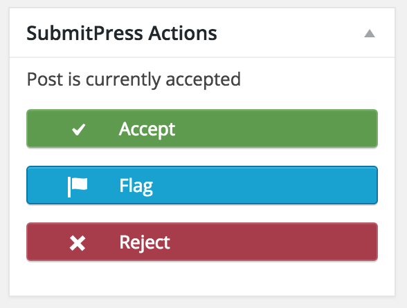 Accept/Flag/Reject screen for Submission Item management