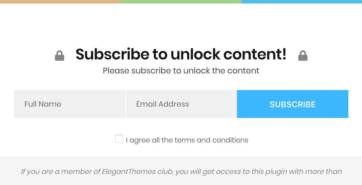 Subscribe to Unlock Form Template 3
