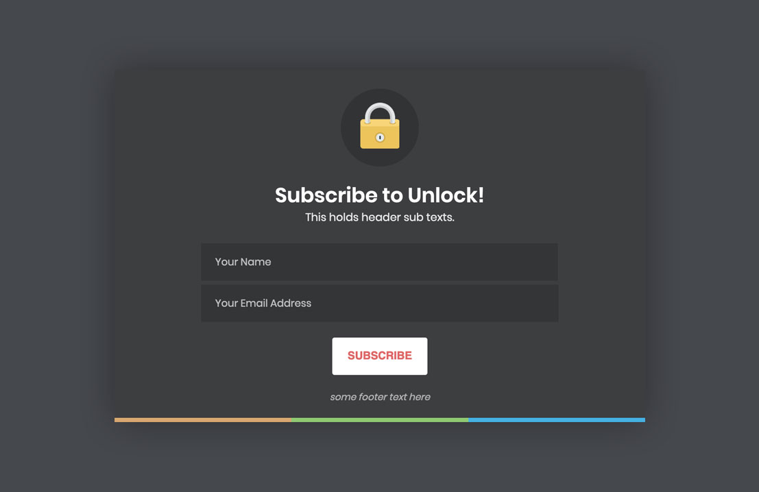 Subscribe to Unlock Form Template 5