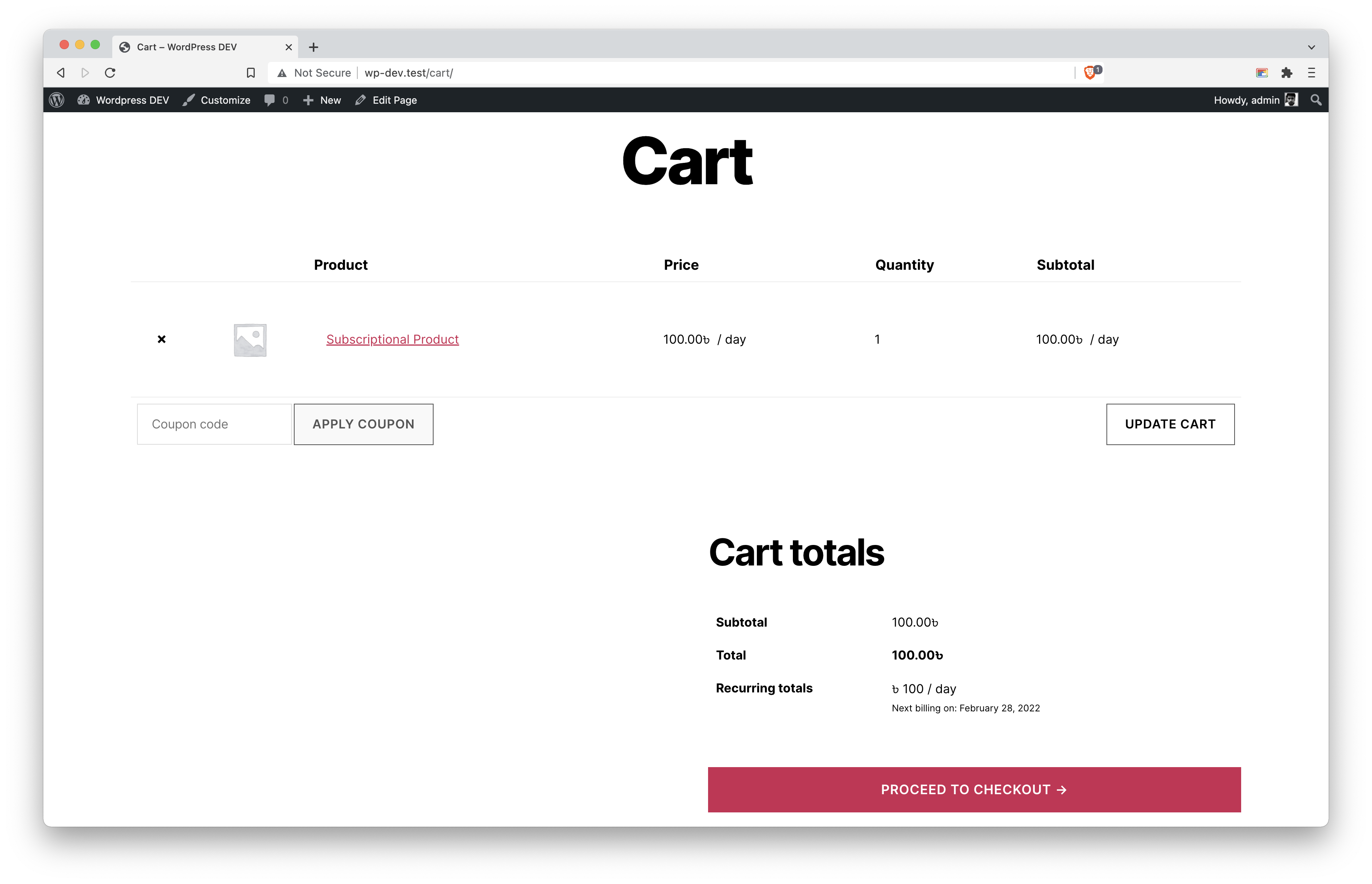 Subscription Order Confirmation – Thank You Page