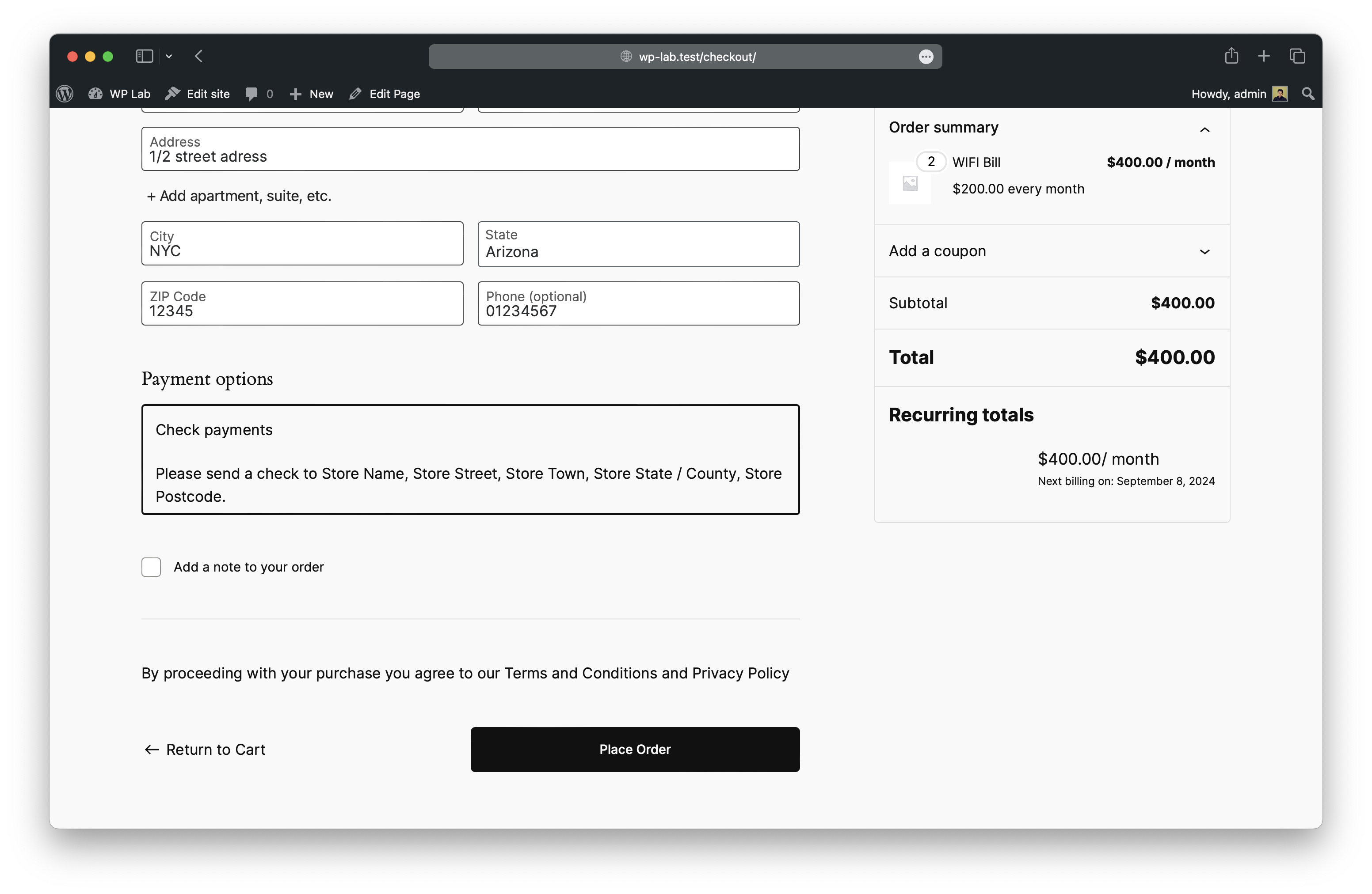 Admin Dashboard – Manage User Subscriptions
