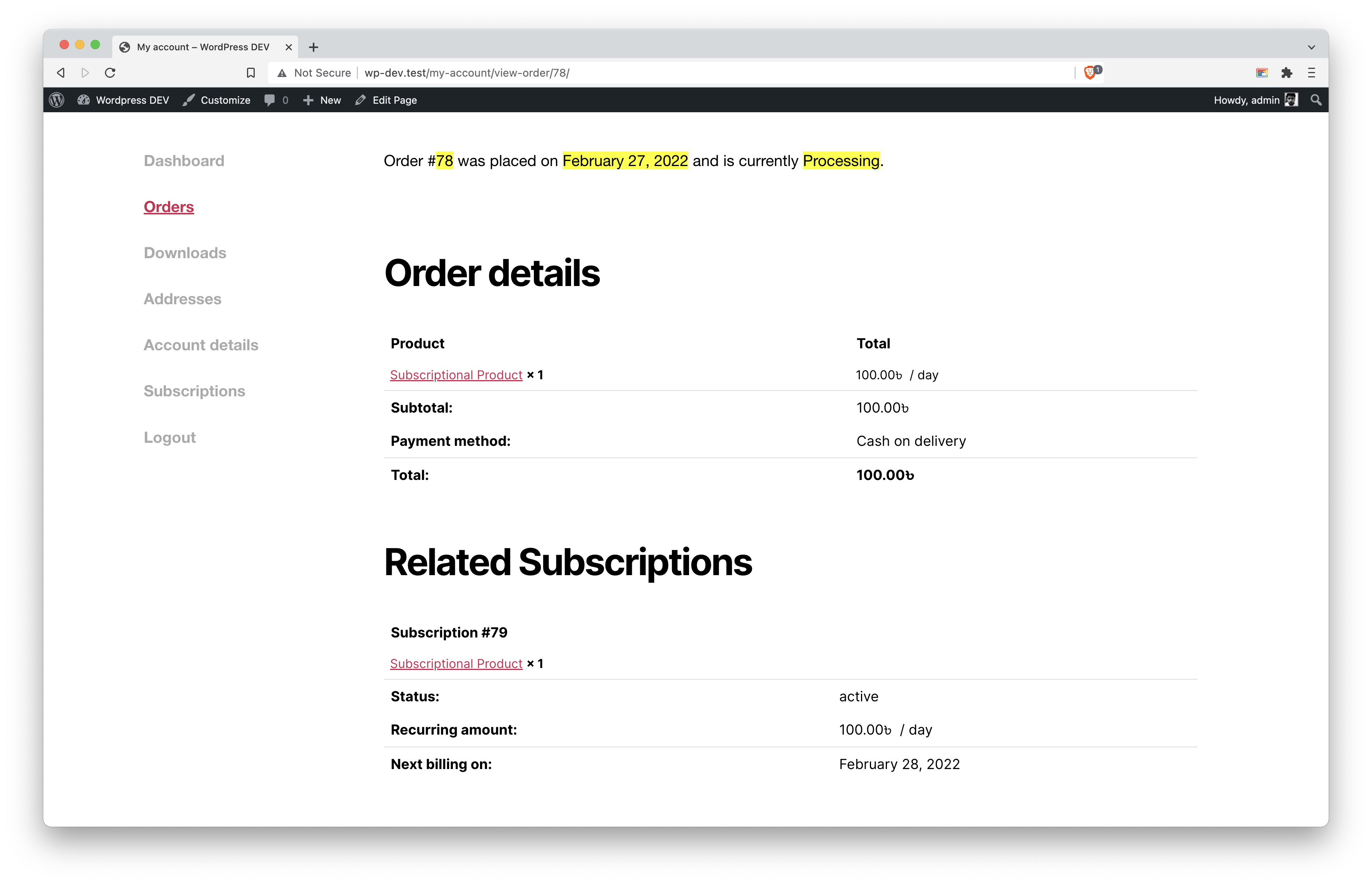 Manage WooCommerce Orders from Admin Panel