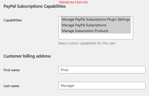 Subscriptions capabilities
