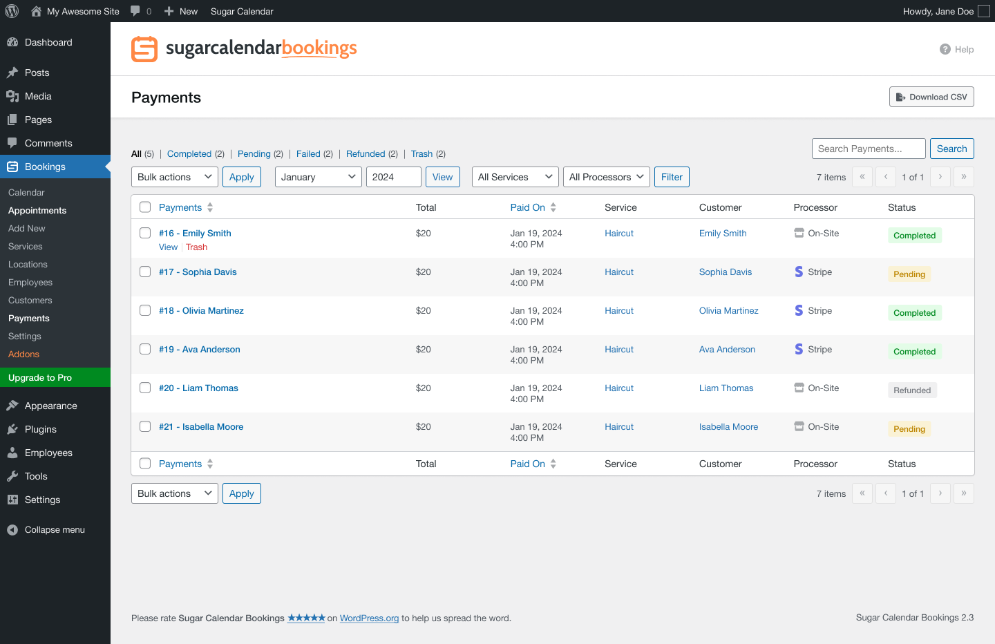 Date and time picker - Select available appointment slots from the booking calendar.