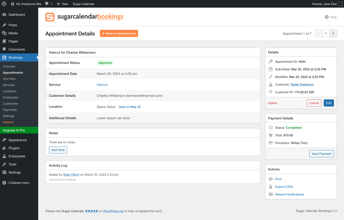 Availability settings - Configure weekly working hours and date overrides.