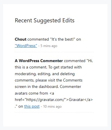 Popup for entering suggested edits.